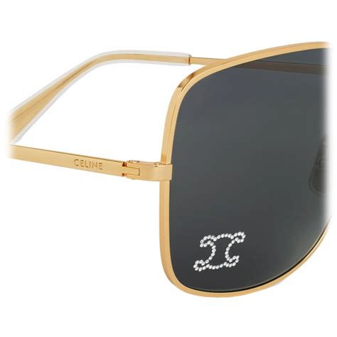 celine 4s067 rhinestone sunglasses|CELINE Metal Rhinestone Triomphe Sunglasses Gold Smoke .